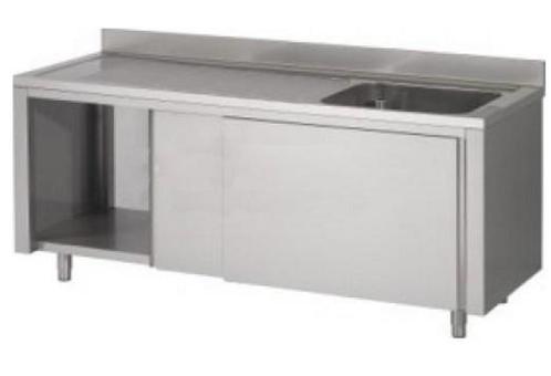 RVS spoeltafel met schuifdeuren | 120x60x90 cm, Zakelijke goederen, Horeca | Meubilair en Inrichting, Verzenden