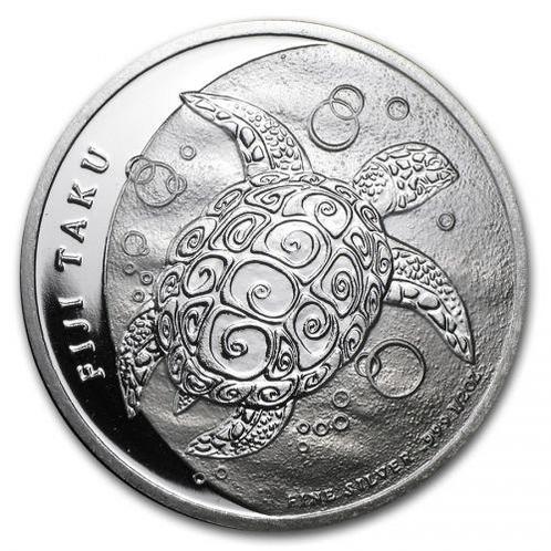 Fiji Schildpad 1/2 oz 2012, Postzegels en Munten, Munten | Oceanië, Losse munt, Zilver, Verzenden