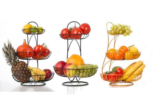 YNONA Fruitschaal - Keuze uit 3 fruitmanden-2 Laags - Zwart, Huis en Inrichting, Keuken | Keukenbenodigdheden, Nieuw, Verzenden