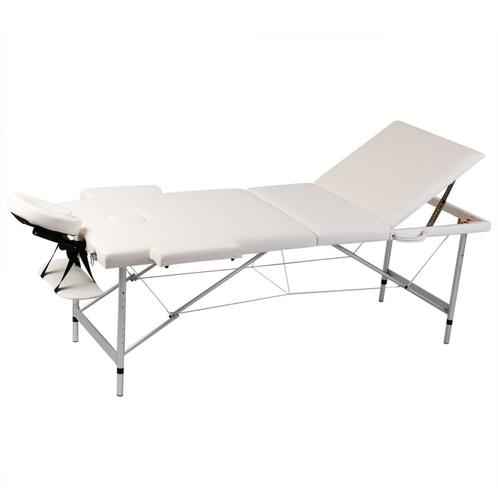 vidaXL Inklapbare massagetafel 3 zones met aluminium frame, Sport en Fitness, Massageproducten, Nieuw, Verzenden