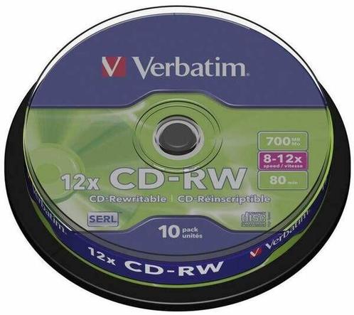 Verbatim CD-RW 700 MB 10 Stuks, Computers en Software, Beschrijfbare discs, Nieuw, Verzenden