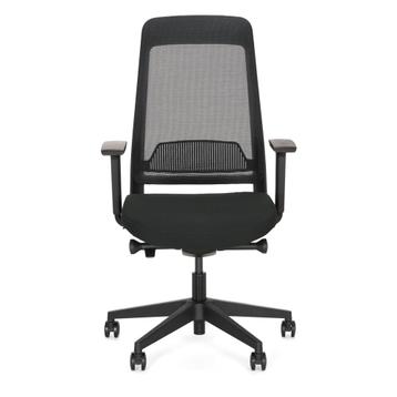 Arbonorm ergonomische bureaustoel Ledderra volledig zwart