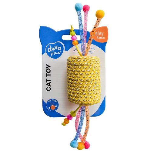 Duvo+ Jolly gele rol met touwen, Dieren en Toebehoren, Kattenspeelgoed, Ophalen of Verzenden