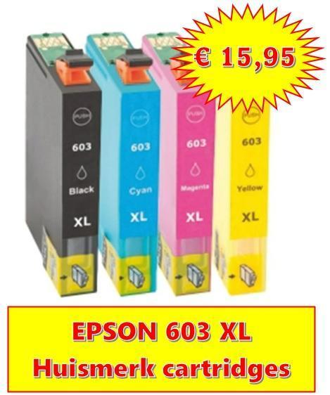 STUNT! EPSON 603 XL 603XL compatible set (€ 11,95) Huismerk, Computers en Software, Printerbenodigdheden, Cartridge, Nieuw, Ophalen of Verzenden