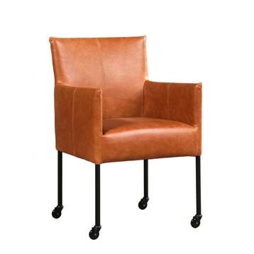 Leren Eetkamerstoelen Desire Cognac Cognac Keukenstoel