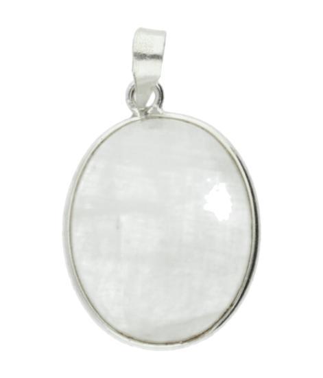 Zilveren Maansteen edelsteen ovaal breed hanger, Sieraden, Tassen en Uiterlijk, Kettinghangers, Verzenden
