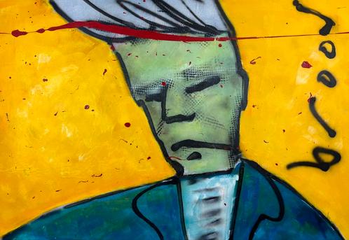 Herman Brood | Origineel Schilderij: David Bowie, Antiek en Kunst, Kunst | Schilderijen | Abstract, Ophalen of Verzenden