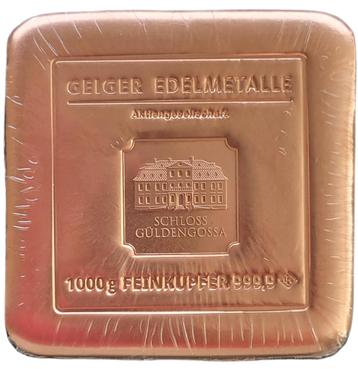 Koper baar 1 kilo Vierkant Geiger - Schloss Guldengossa