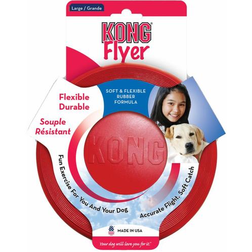 Kong Flyer Frisbee Rood 22,5 cm, Dieren en Toebehoren, Honden-accessoires, Nieuw, Verzenden