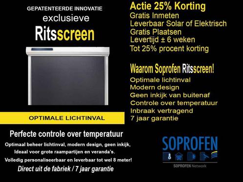 Actie Ritsscreens 25% korting solar of elektrisch, Doe-het-zelf en Verbouw, Rolluiken, Nieuw