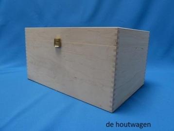 houten kist met deksel -  kist de luxe - opberg kist nieuw