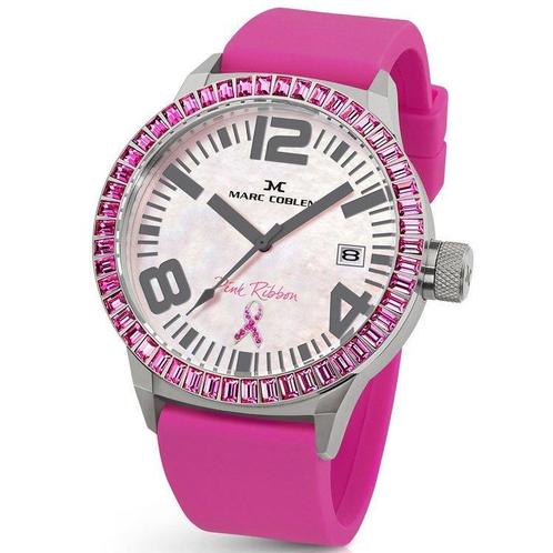 Marc Coblen MC45PR1 Pink Ribbon Horloge 45mm, Sieraden, Tassen en Uiterlijk, Horloges | Dames, Verzenden