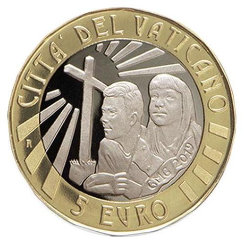 Vaticaan 5 Euro Wereldjongerendag 2019, Postzegels en Munten, Munten | Europa | Euromunten, Verzenden