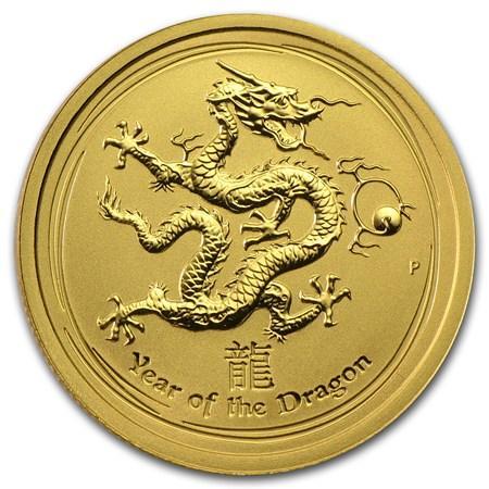 Gouden Lunar II - 1/4 oz 2012 Year of the Dragon, Postzegels en Munten, Munten | Oceanië, Losse munt, Goud, Verzenden
