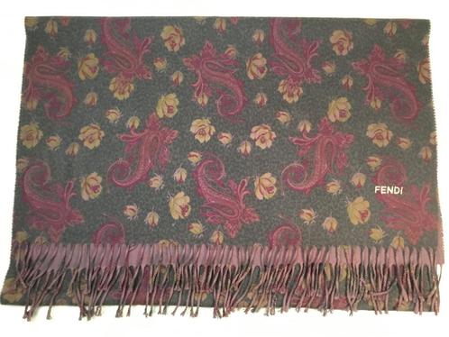 Vintage Fendi sjaal - paars - rozen, Kleding | Heren, Overige Herenkleding, Ophalen