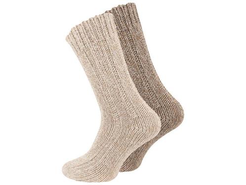 2 paar Noorse wollen sokken - Unisex - Beige mix, Kleding | Heren, Sokken en Kousen, Verzenden