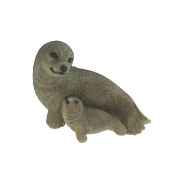 Beeldje zeehond inclusief baby 11 cm - Beeldjes