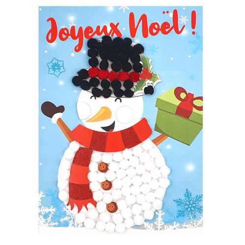 Knutselset Kind 3+ Winter Kerst - Sneeuwpop Cadeau - Pompoms, Hobby en Vrije tijd, Knutselen, Nieuw, Ophalen of Verzenden