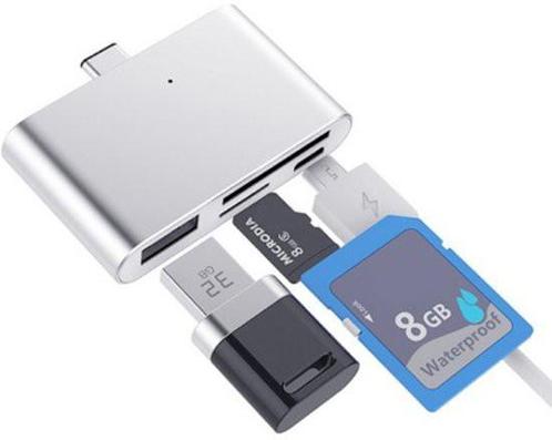 4 in 1 - DrPhone - Type C USB OTG Micro SD kaartlezer Adapte, Audio, Tv en Foto, Converters, Verzenden