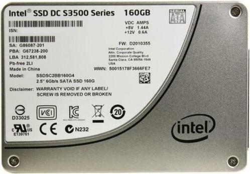 160GB 2.5 6G SATA SSD MLC Intel SSD DC S3500 SSDSC2BB160G4, Computers en Software, Harde schijven, Zo goed als nieuw, Server, Ophalen of Verzenden
