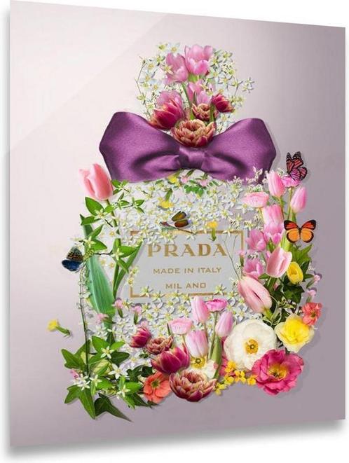 ter Halle® Glasschilderij 60 x 80 cm | Prada Parfume Flowers, Huis en Inrichting, Woonaccessoires | Schilderijen, Tekeningen en Foto's