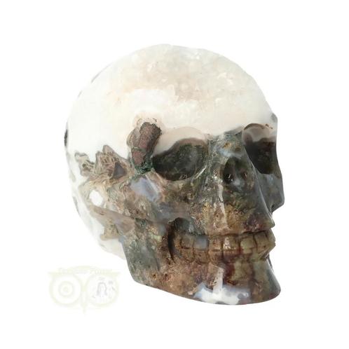 Mosagaat - Bergkristal geode schedel Nr 270 - 637 gram, Sieraden, Tassen en Uiterlijk, Edelstenen, Nieuw, Verzenden