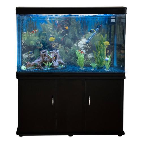 Aquarium 300 L Zwart + Meubel - Starterset - blauw grind, Dieren en Toebehoren, Vissen | Aquaria en Toebehoren, Nieuw, Verzenden