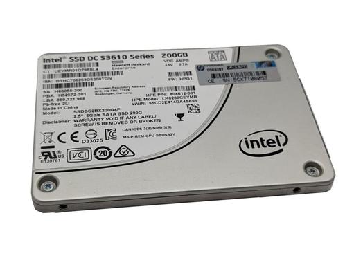 200GB 2.5 6G SATA SSD MU, Intel SSD DC S3610 HPE LK0200GEYM, Computers en Software, Harde schijven, Zo goed als nieuw, Server