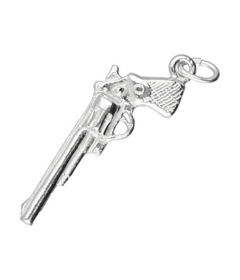 Zilveren Revolver Colt kettinghanger, Sieraden, Tassen en Uiterlijk, Kettinghangers, Verzenden