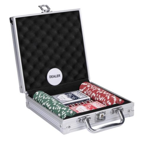 Lifetime Deluxe Pokerset In Aluminium Koffer met 100 Chip..., Kinderen en Baby's, Speelgoed | Overig, Nieuw, Ophalen of Verzenden