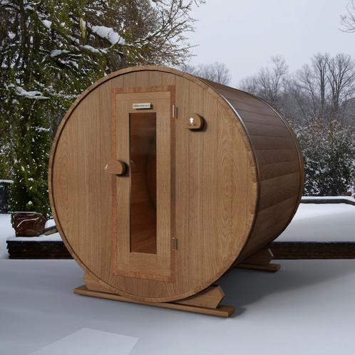 Modi Ayous Thermowood barrelsauna Ø209 x 240 cm, Sport en Fitness, Sauna, Fins of Traditioneel, Complete sauna, Nieuw, Ophalen of Verzenden
