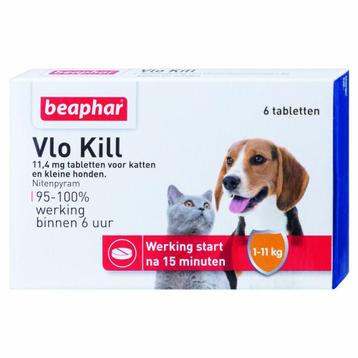 2x Beaphar Vlo Kill Anti Vlooien Tabletten Hond 1 -11 kg 6 t
