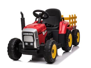 Tractor rood, 2x 12 volt motoren, elektrische kindertractor.
