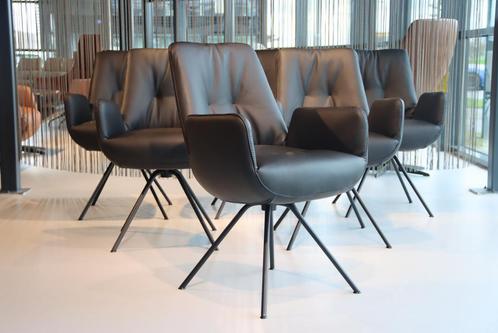 6 x Gealux Lody / Mabach eetkamerstoel draai / leer zwart, Huis en Inrichting, Stoelen, Vijf, Zes of meer stoelen, Zwart, Nieuw