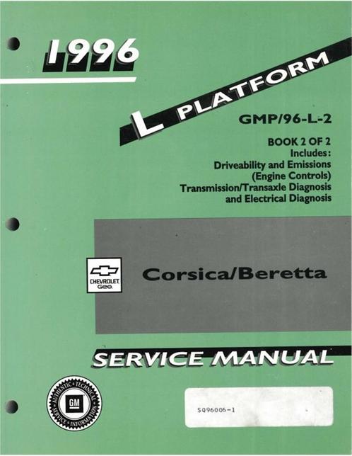 1996 CHEVROLET CORSICA | BERETTA WERKRPLAATSHANDBOEK ENGELS, Auto diversen, Handleidingen en Instructieboekjes