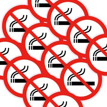 5 Stickers van 20 cm Verboden te roken sticker