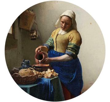 Behangcirkel Het Melkmeisje, Vermeer, Melkmeisje muursticker