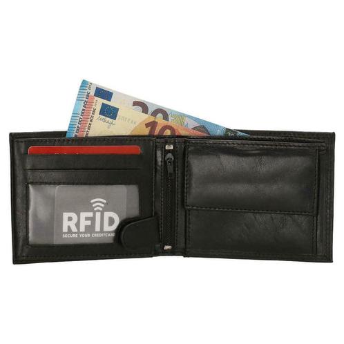Heren portemonnee Billfold Echt Lederen Zwart - RFID, Sieraden, Tassen en Uiterlijk, Portemonnees, Zwart, Nieuw, Overige merken