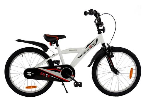 2Cycle Biker - Wit - Jongensfiets 6 tot 8 jaar, Fietsen en Brommers, Fietsen | Jongens, 20 inch, Nieuw, Verzenden