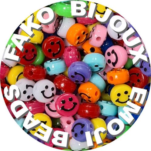 Fako Bijoux® - Emoji / Smiley Kralen XL - Acryl - 10mm -, Hobby en Vrije tijd, Kralen en Sieraden maken, Verzenden
