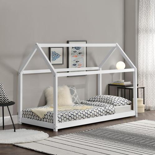 Kinderbed Netstal houten bed huisbed 70x140 cm wit, Kinderen en Baby's, Kinderkamer | Bedden, Nieuw, Verzenden