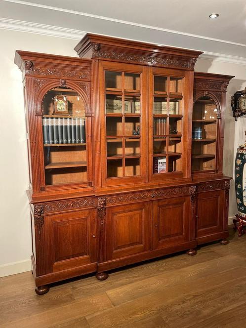 Antieke boekenkast, herenkamer, franse kast bureau kast lamp, Antiek en Kunst, Antiek | Meubels | Kasten