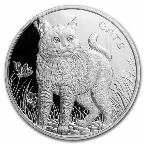Fiji Cats 1 oz 2021 (12.000 oplage), Postzegels en Munten, Munten | Oceanië, Losse munt, Zilver, Verzenden