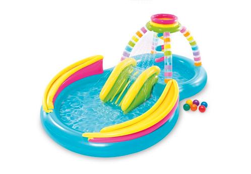 Intex Regenboog Trechter Play Center kinderzwembad 295 x 191, Kinderen en Baby's, Speelgoed | Buiten | Zandbakken, Nieuw, Verzenden