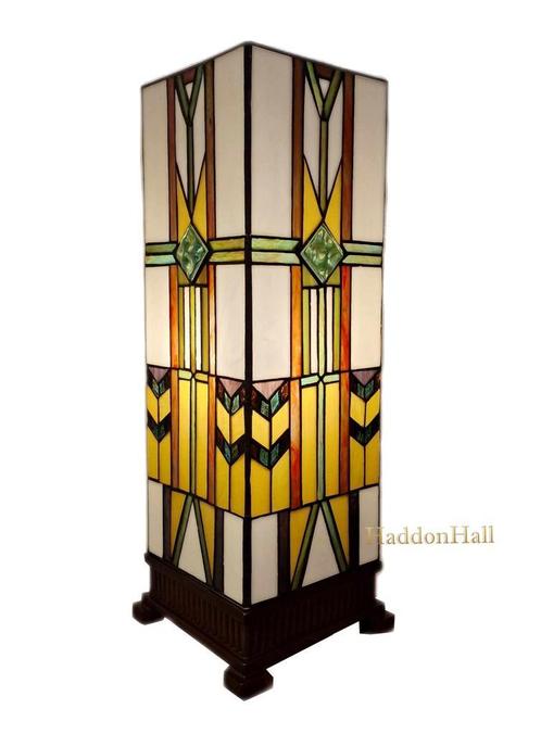 Tafellamp Tiffany Art Deco motief H48cm, Huis en Inrichting, Lampen | Tafellampen, Nieuw, Glas, Metaal, Overige materialen, Minder dan 50 cm