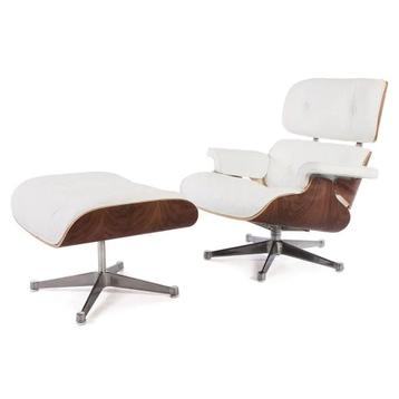 Lounge Chair Walnut White