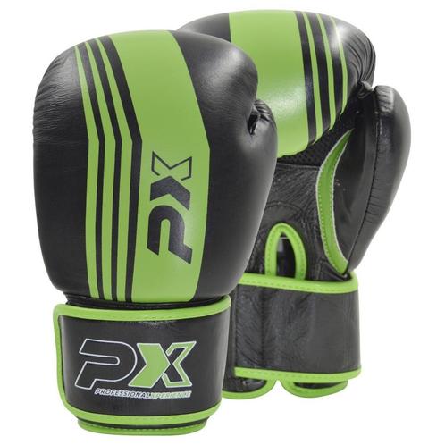 Phoenix PX bokshandschoenen , zwart-groen, lederen 10 oz, Sport en Fitness, Vechtsporten en Zelfverdediging