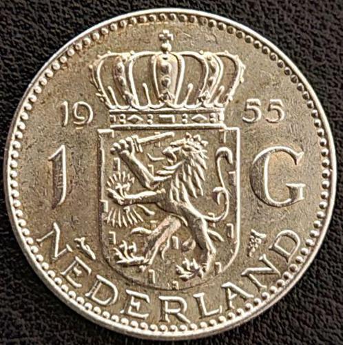 Nederlandse zilveren Gulden 1955, Postzegels en Munten, Munten | Nederland, Losse munt, Zilver, Verzenden