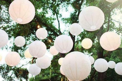 Verlichte LED lampionnen witte lampion bruiloft decoratie, Hobby en Vrije tijd, Feestartikelen, Geboorte of Huwelijk, Versiering