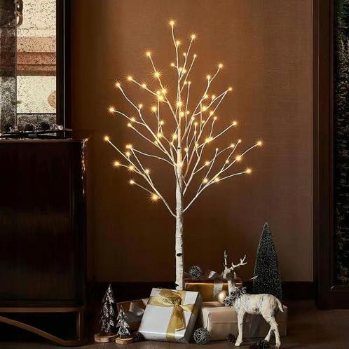 Kerstboom met LED - 180cm - 96 LEDs - Warm wit - Wit, Diversen, Kerst, Ophalen of Verzenden